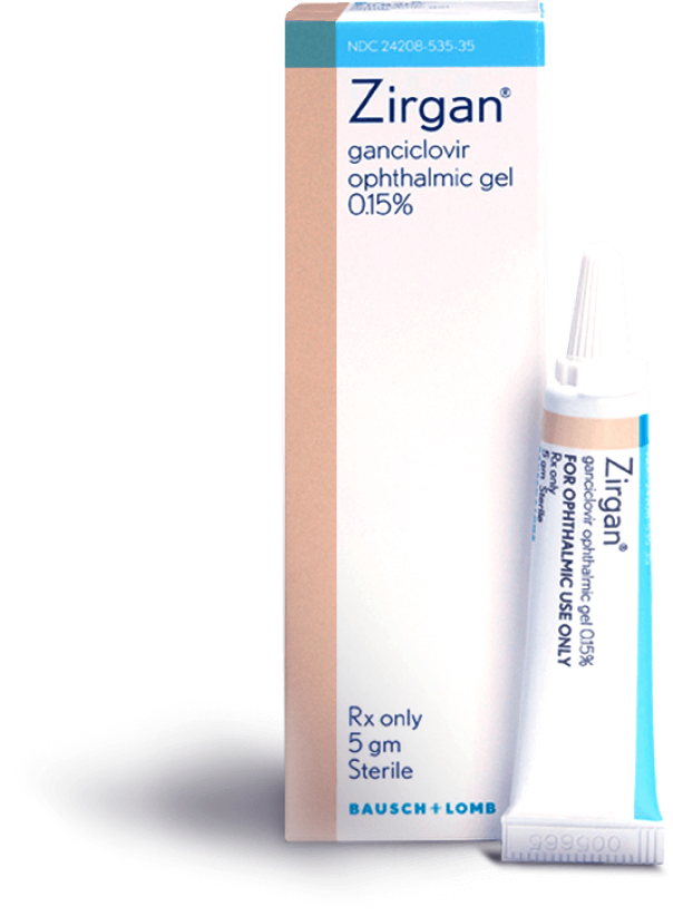ZIRGAN dosing and administration for treatment of dendritic ulcers